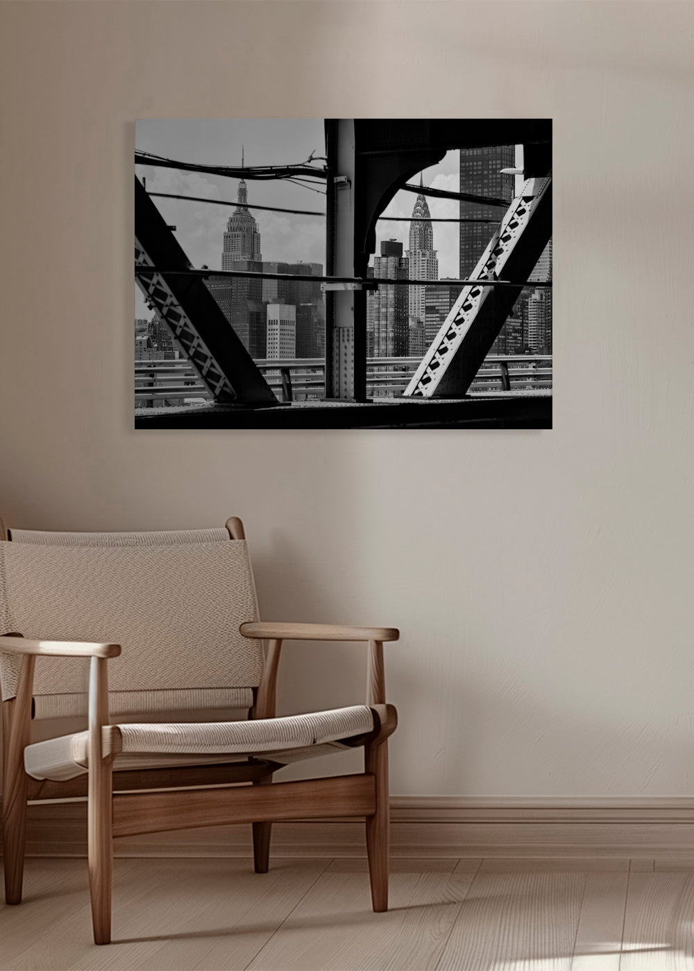 Quadro de cidades: Manhattan em preto e branco