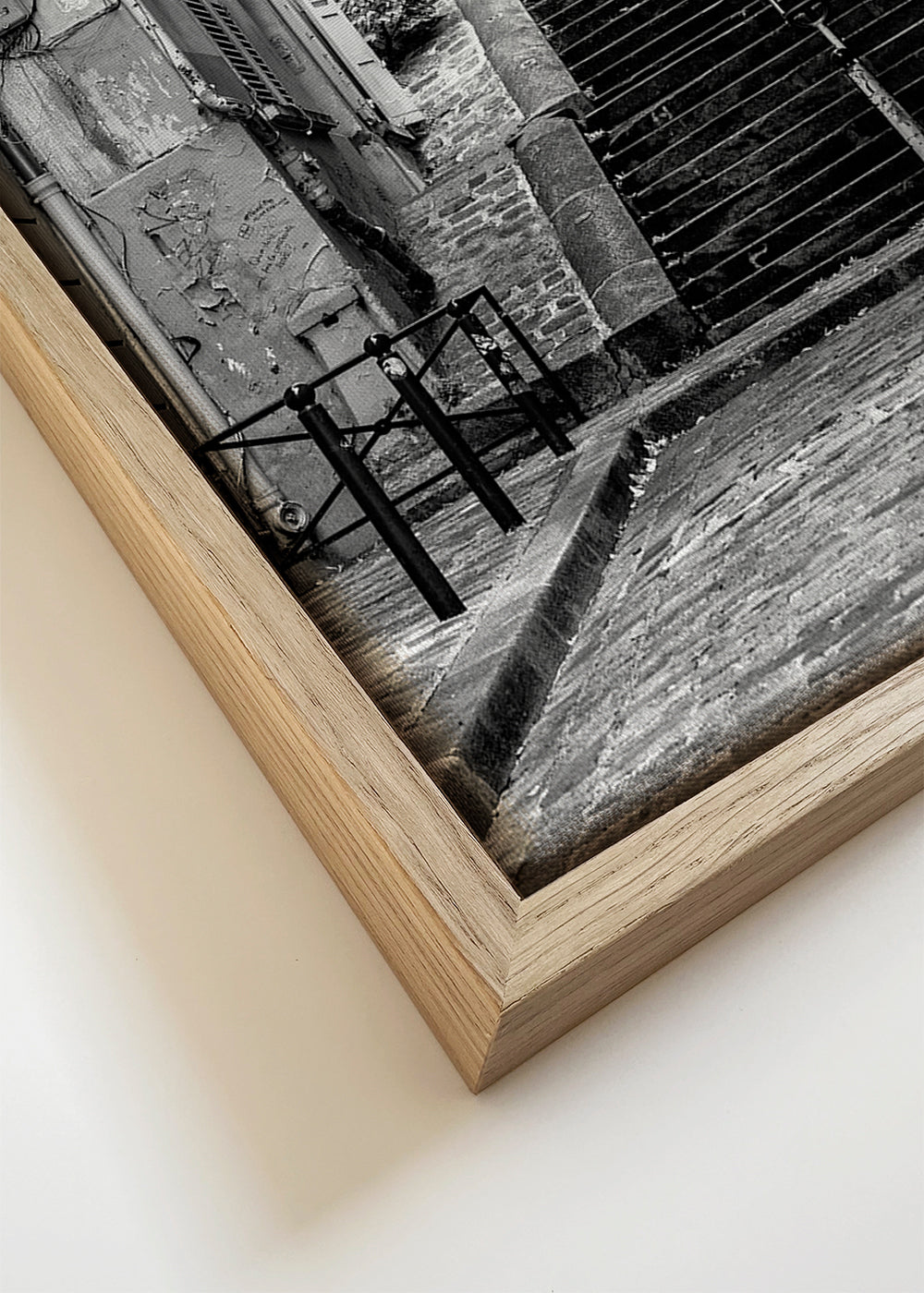 Arte para cozinha: Escadas de Montmartre em preto e branco