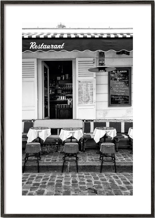 Arte para cozinha Café parisiense preto e branco