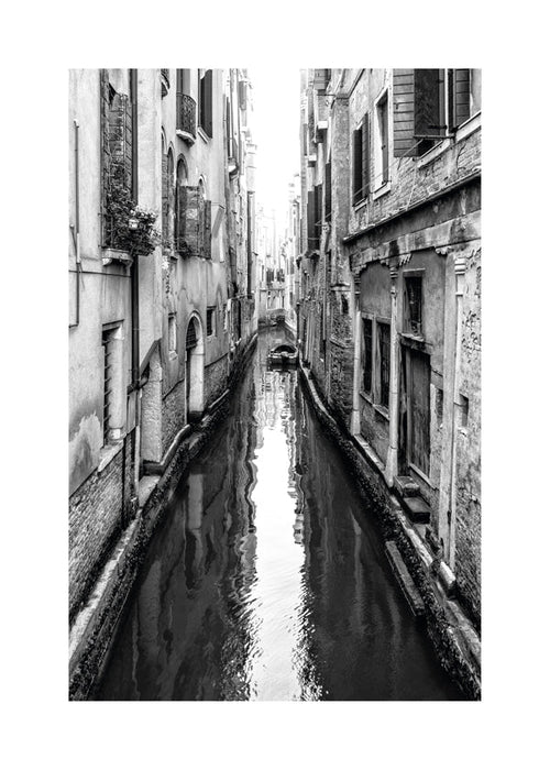 Arte para cozinha: Canal de Veneza a preto e branco