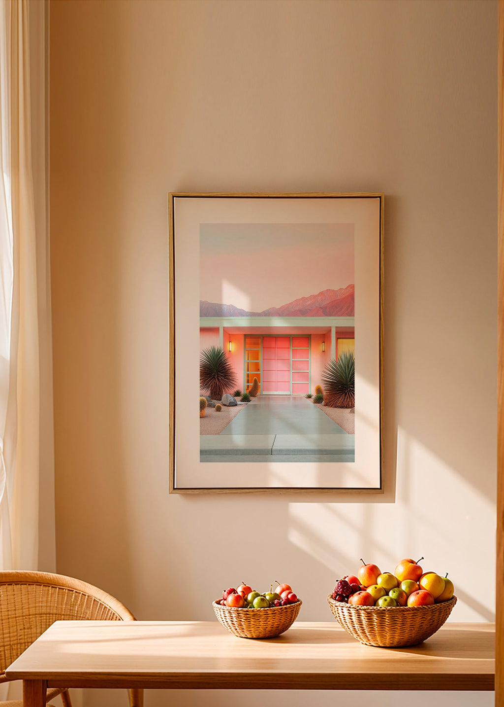 Estampa botânica Palm Springs rosa – Canvas1