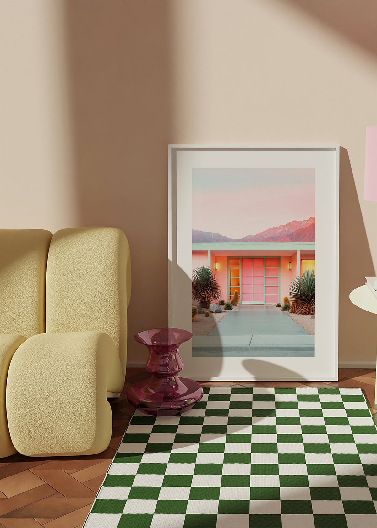 Estampa botânica Palm Springs rosa – Product1