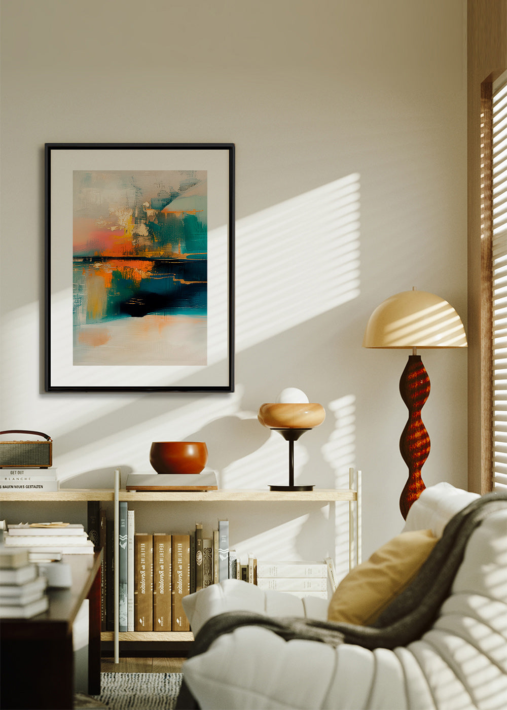 Quadro abstrato com reflexos aquáticos – Canvas1