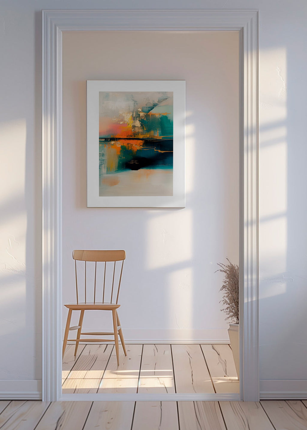 Quadro abstrato com reflexos aquáticos – Canvas
