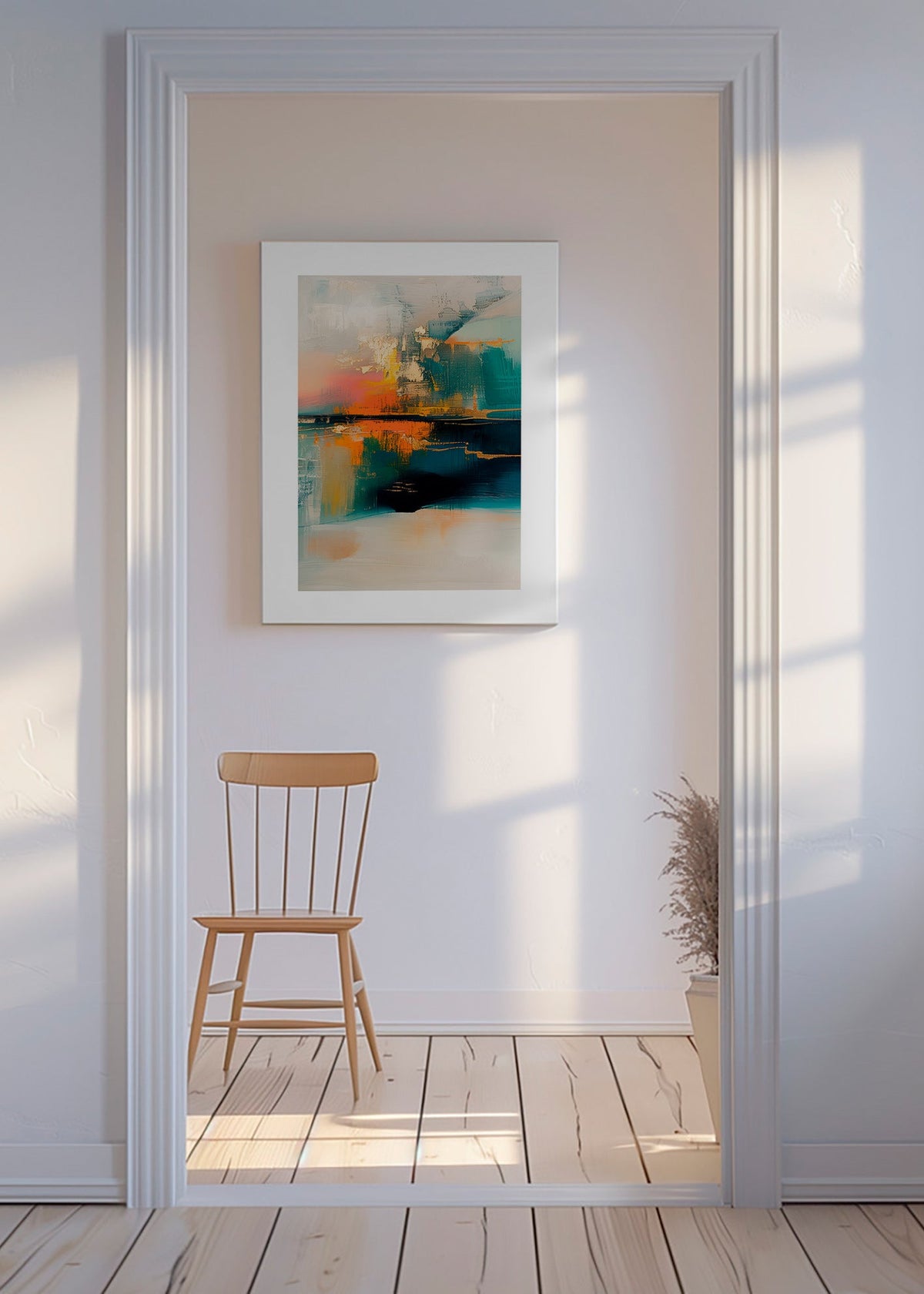 Quadro abstrato com reflexos aquáticos – Canvas