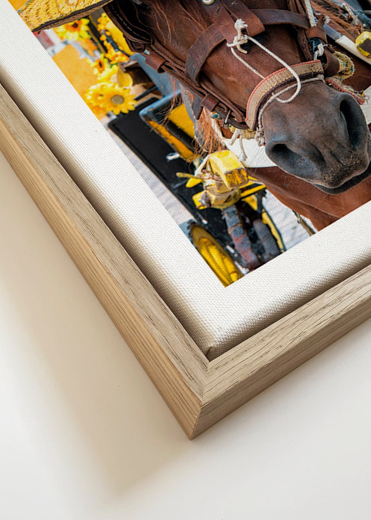 Quadro de cavalo com chapéu amarelo – Canvas detail
