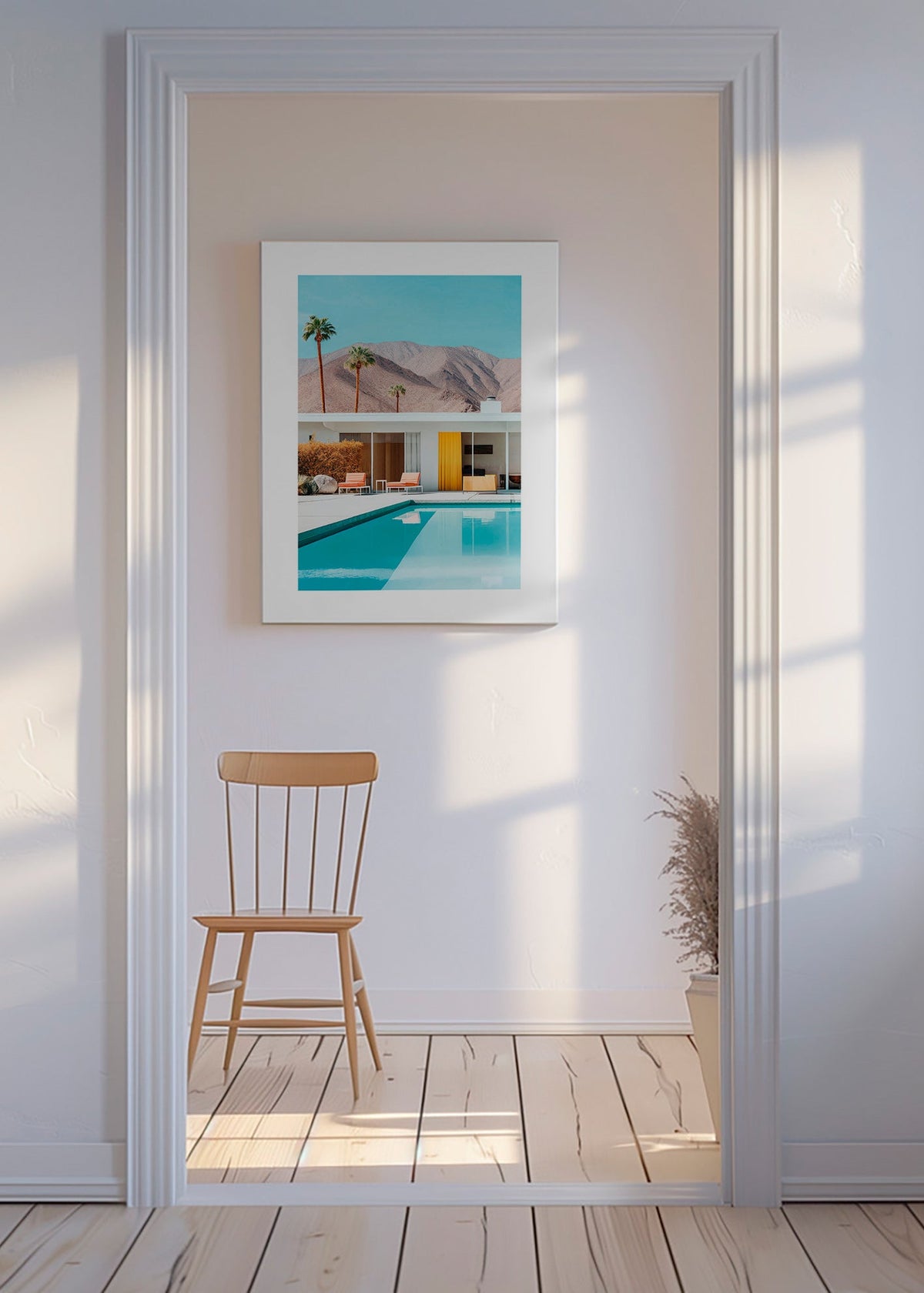 Paisagem com piscina e palmeiras – Canvas