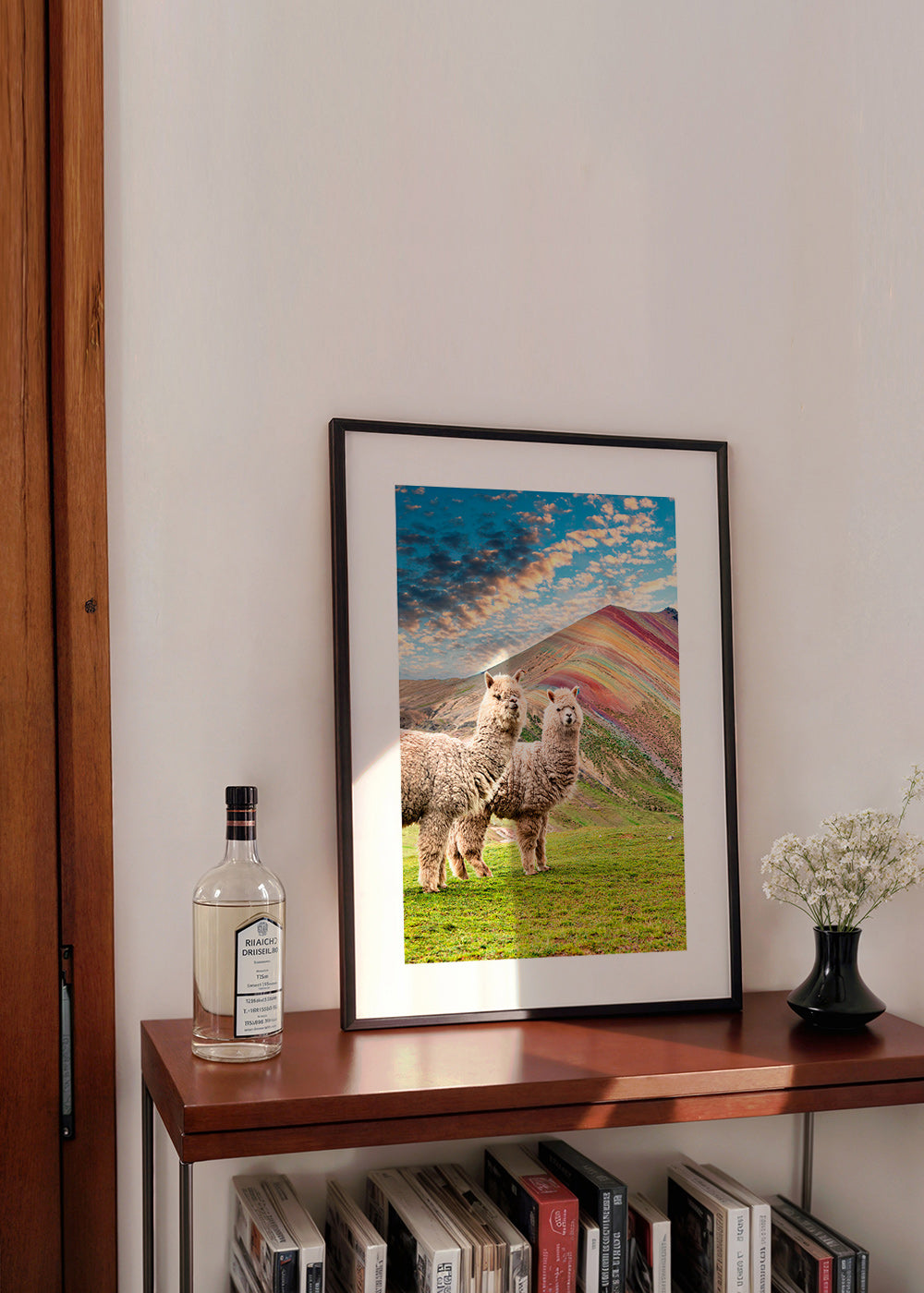 Quadro alpacas na montanha arco-íris – Product1