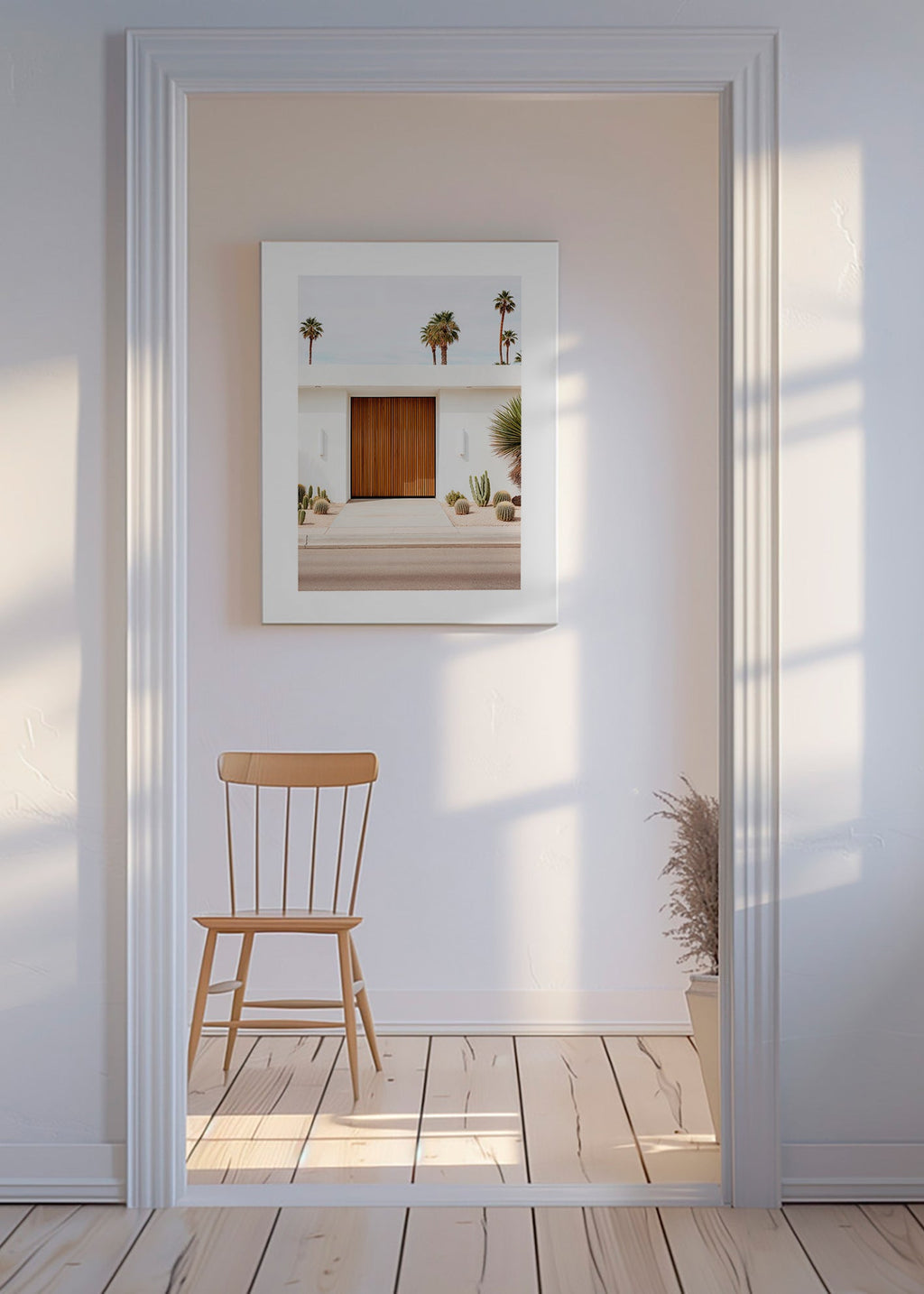 Fotografia arquitetônica com porta de ripas – Canvas