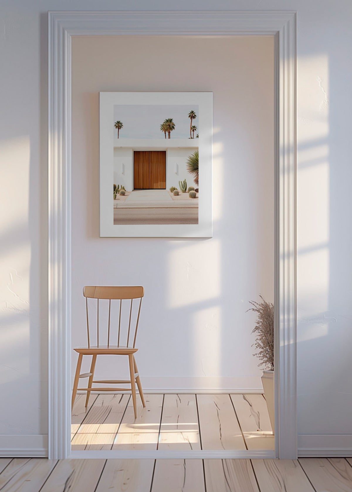 Fotografia arquitetônica com porta de ripas – Canvas