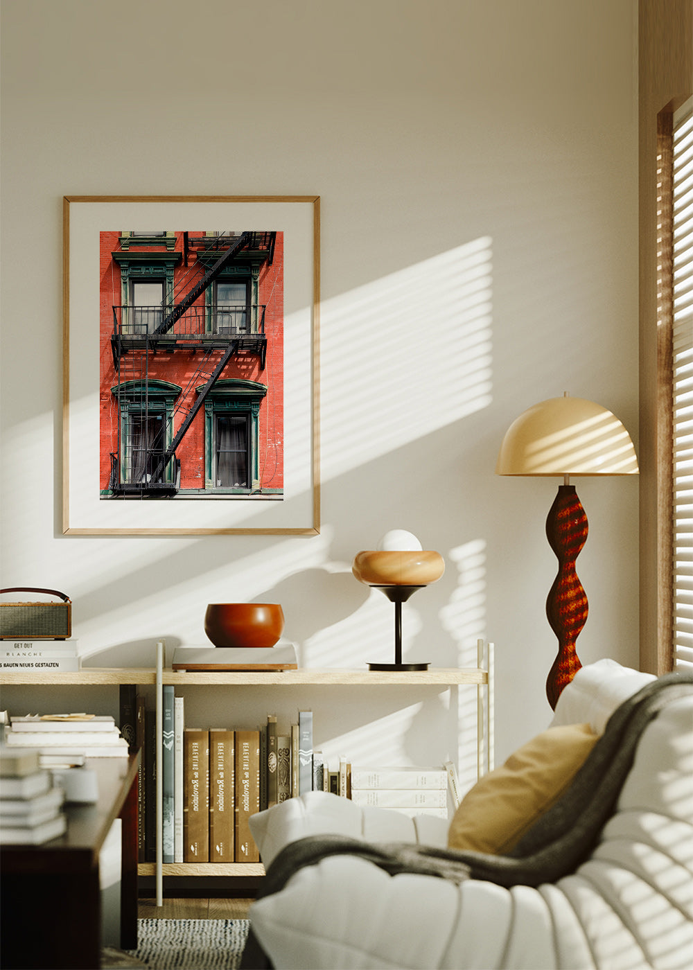 Arte de cidade: fachada de NY com escada de incêndio – Product2