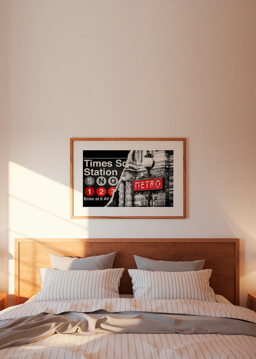 Poster de viagem com placa Metro vermelha – Product1