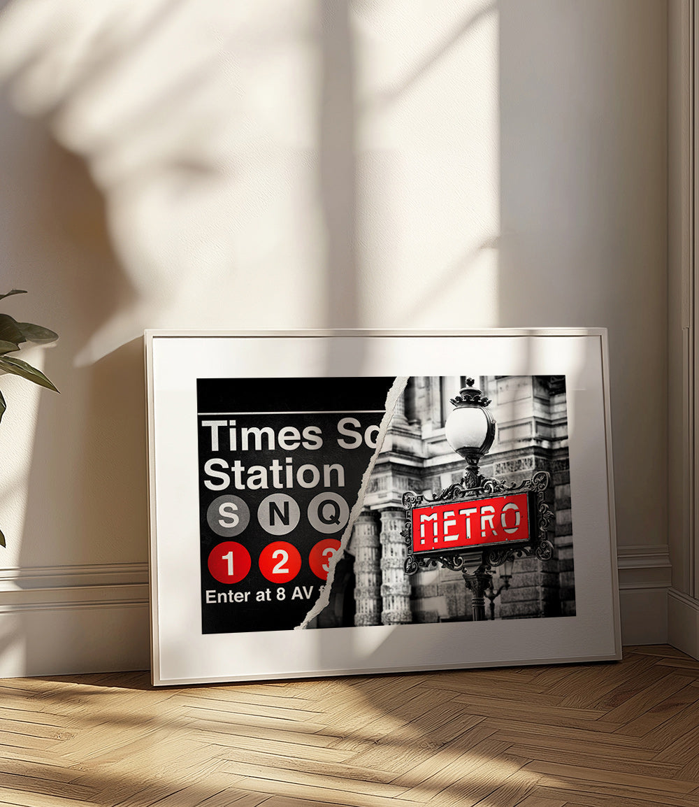 Poster de viagem com placa Metro vermelha – Product2