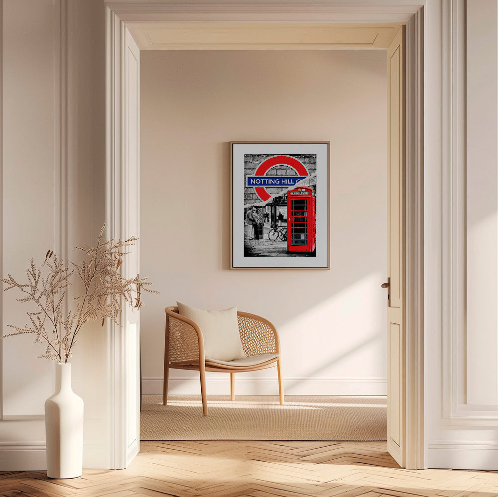 Arte para cidade com cabine telefónica vermelha em Notting Hill – Canvas2