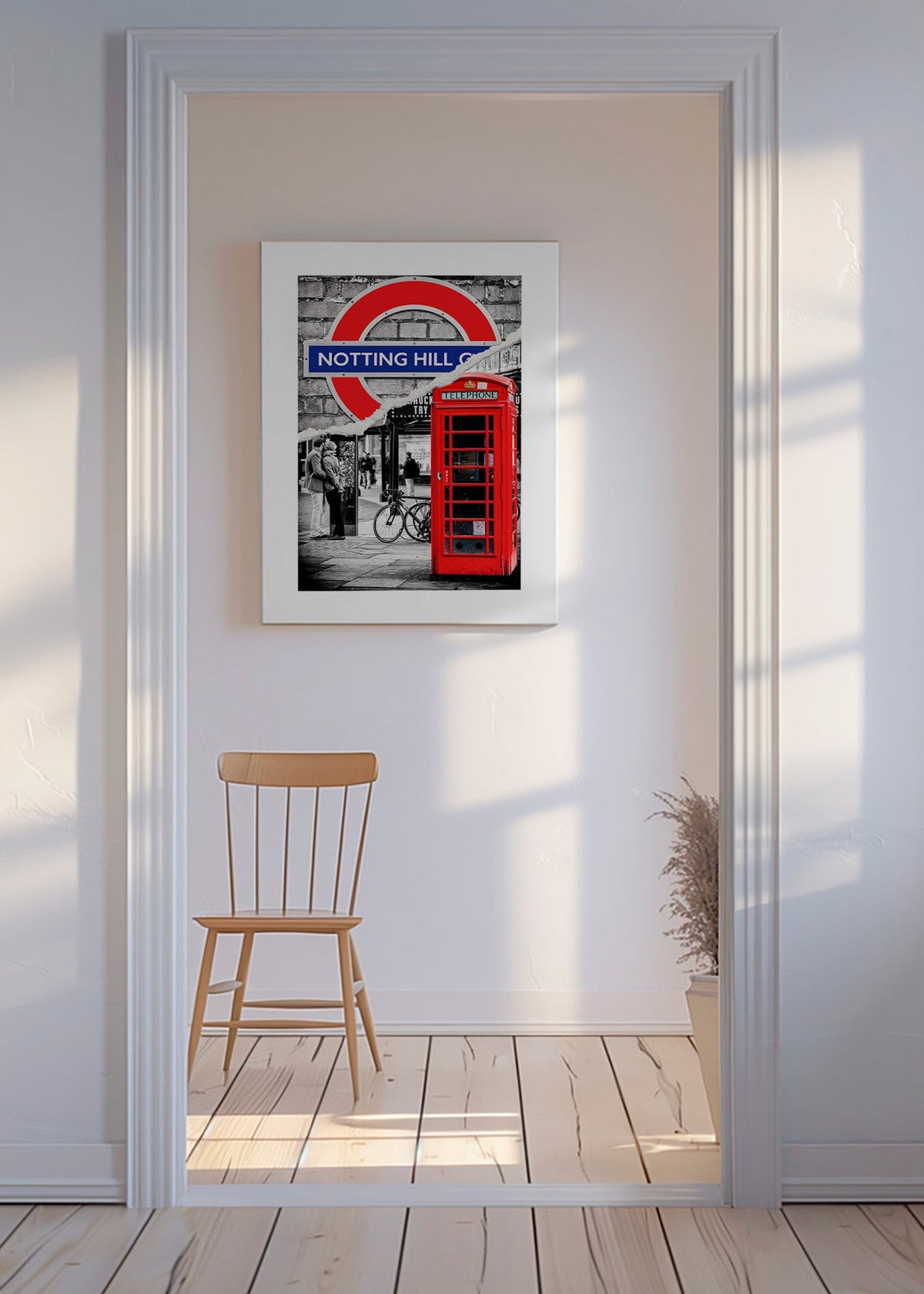 Arte para cidade com cabine telefónica vermelha em Notting Hill – Canvas
