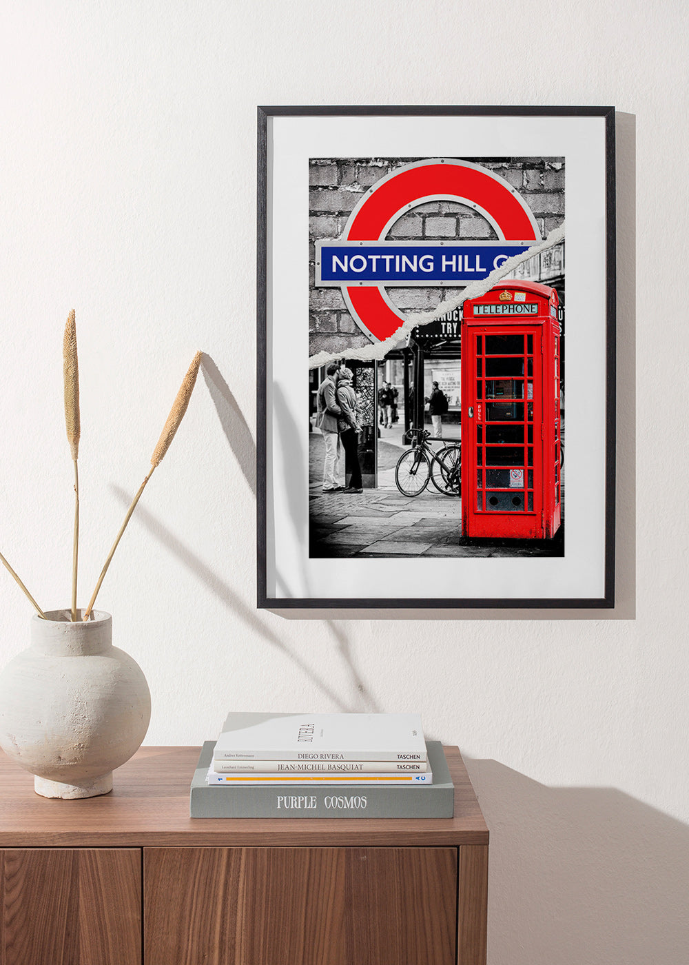 Arte para cidade com cabine telefónica vermelha em Notting Hill – Product1