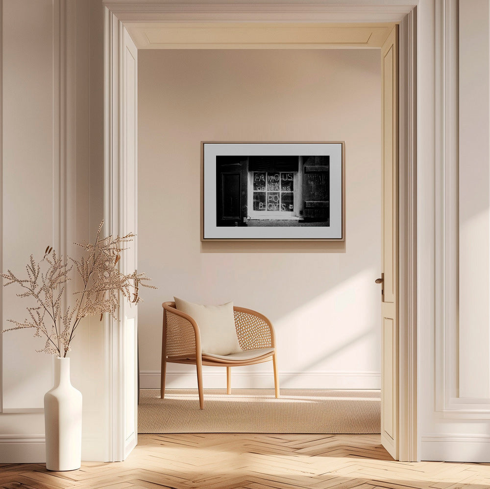 Arte para cozinha: letreiro New Orleans a preto e branco – Canvas1