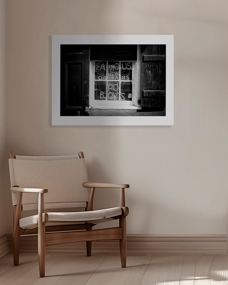 Arte para cozinha: letreiro New Orleans a preto e branco – Canvas