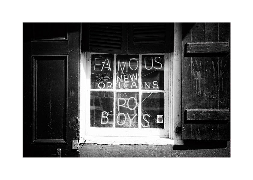 Arte para cozinha: letreiro New Orleans a preto e branco