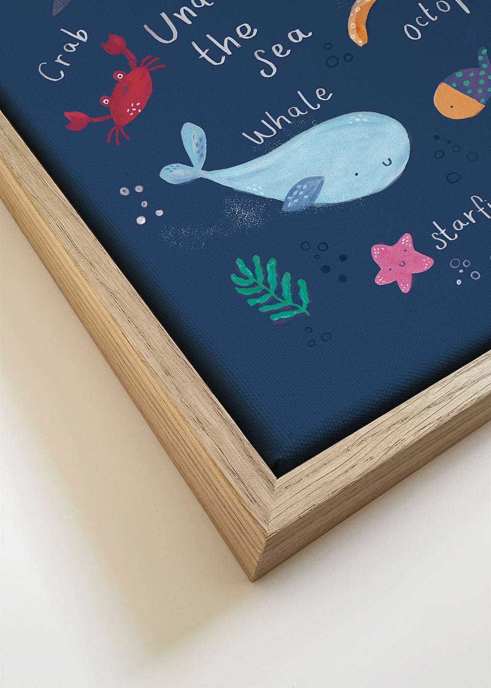 Lámina infantil: polvo sob o mar
