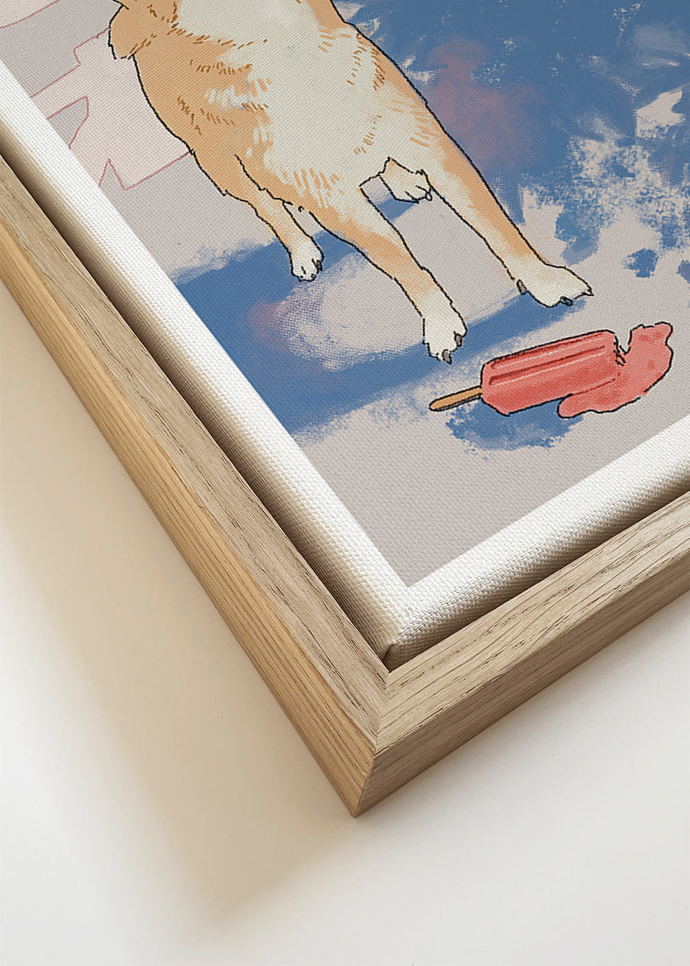 Ilustração menina e shiba