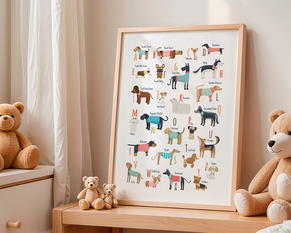 Ilustração alfabeto cães