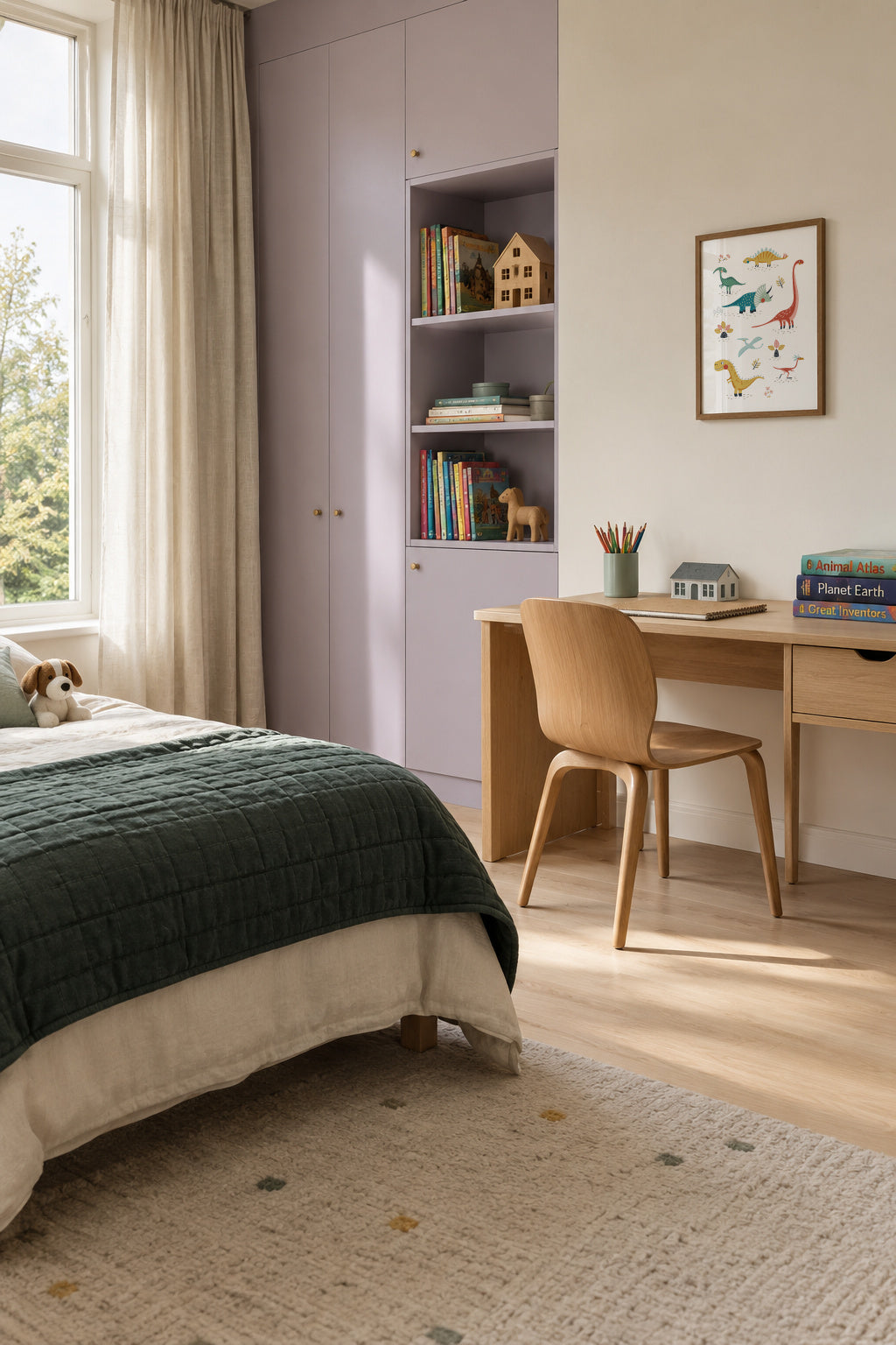 Dinosaurs kids print - Framed poster in an interior