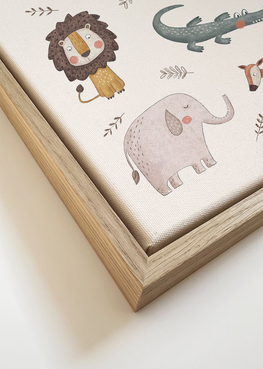 Lâmina infantil com animais do safari suaves