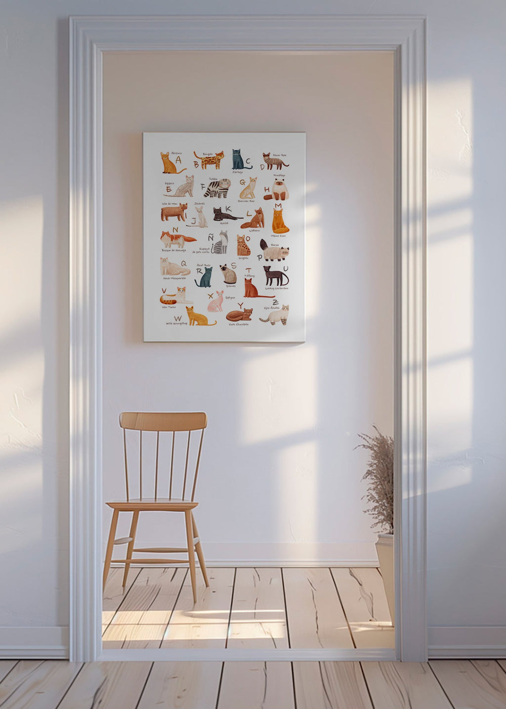 Lâmina infantil Alfabeto de gatos ilustrado