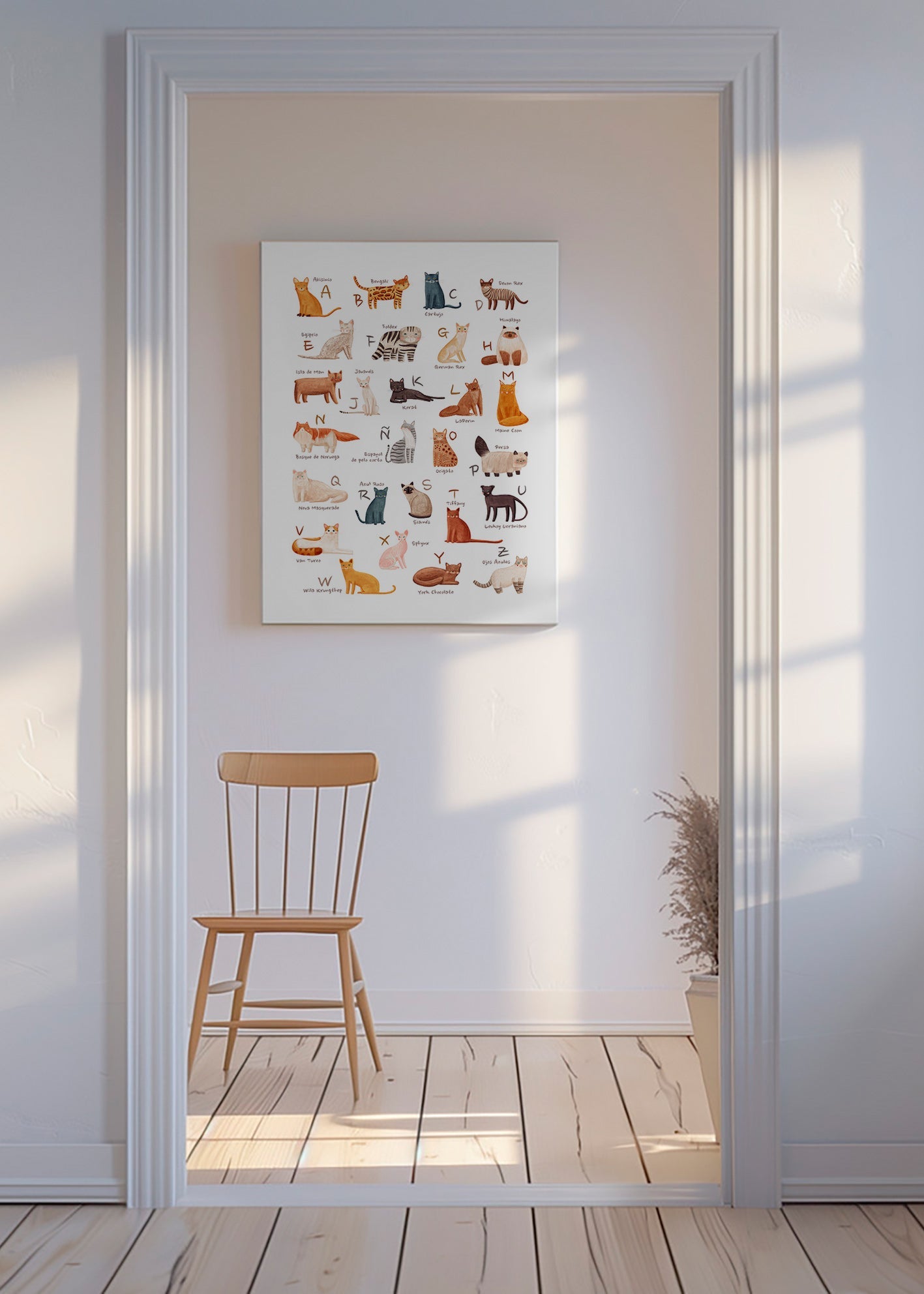 Lâmina infantil Alfabeto de gatos ilustrado