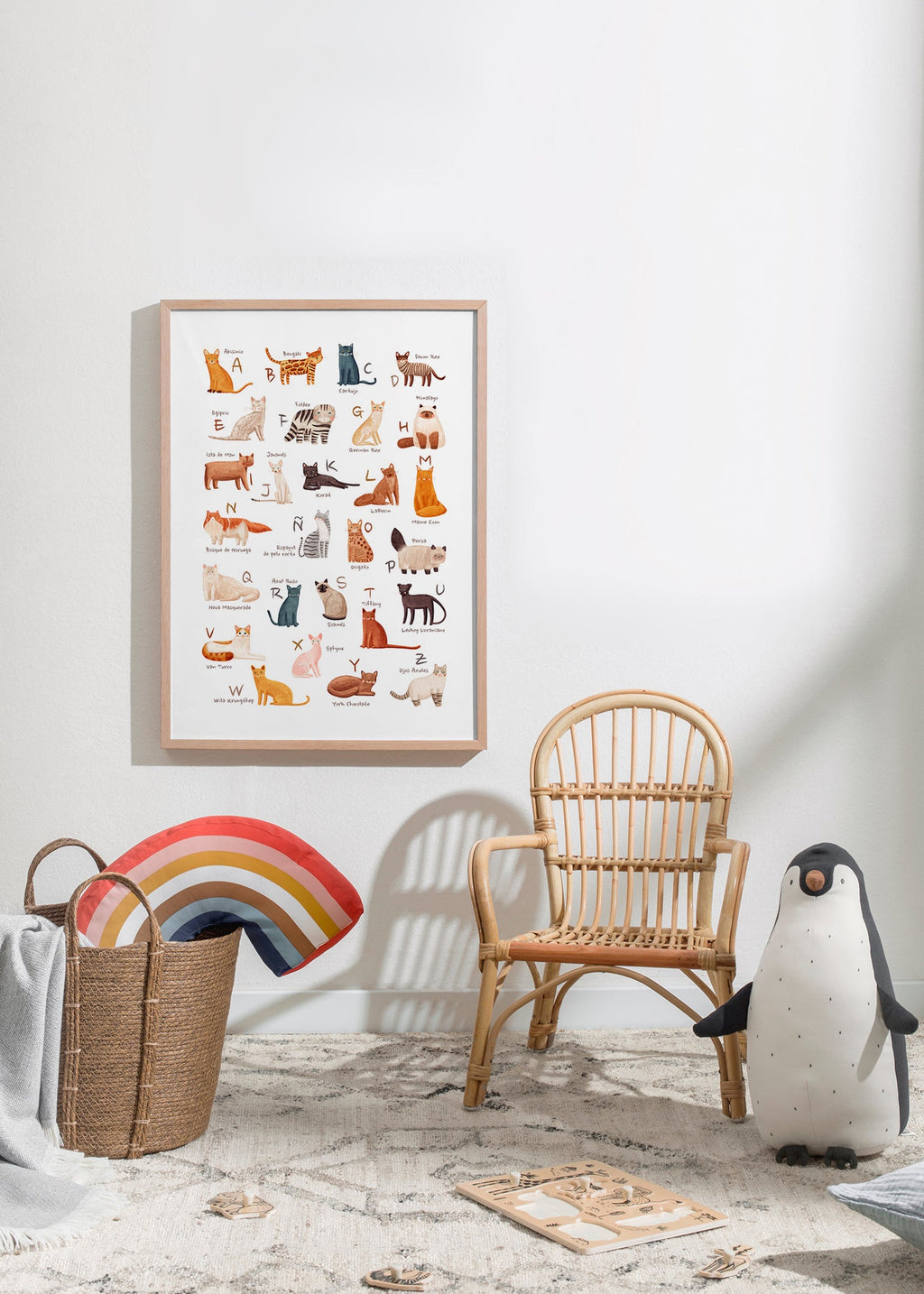 Lâmina infantil Alfabeto de gatos ilustrado