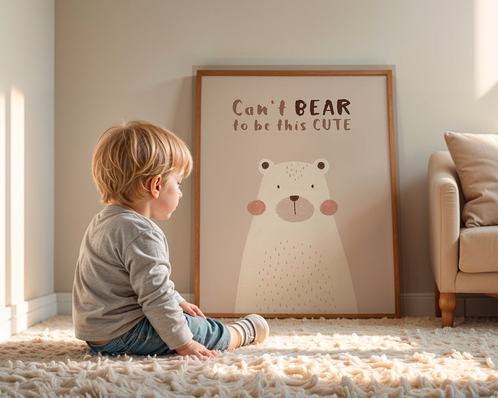 Lámina infantil: urso bege fofo