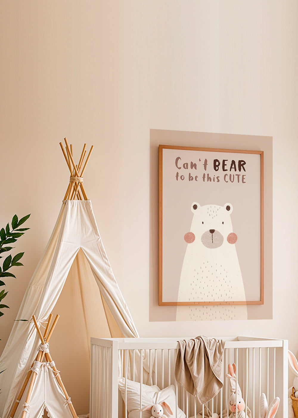 Lámina infantil: urso bege fofo