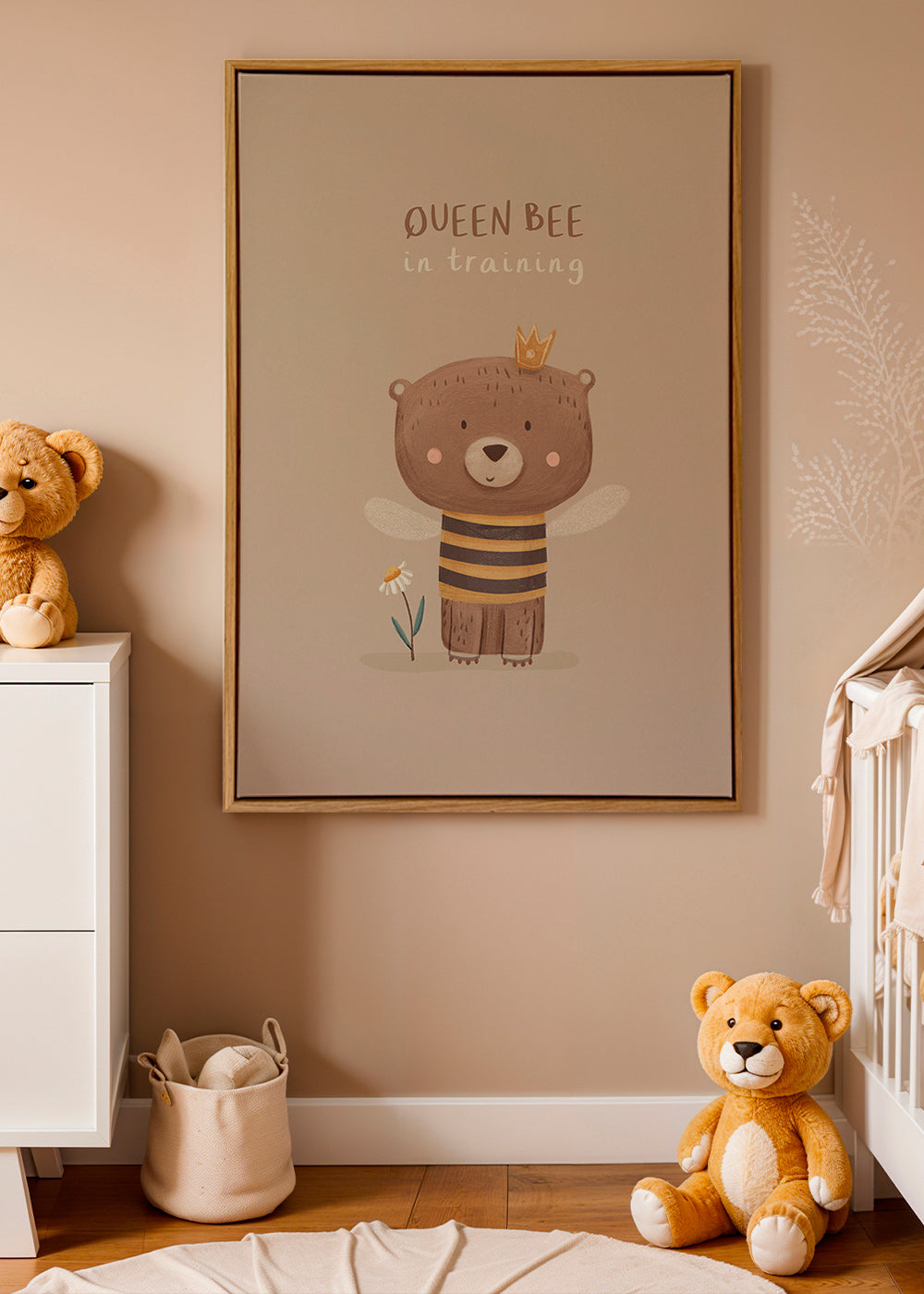 Lâmina infantil urso abelha com coroa