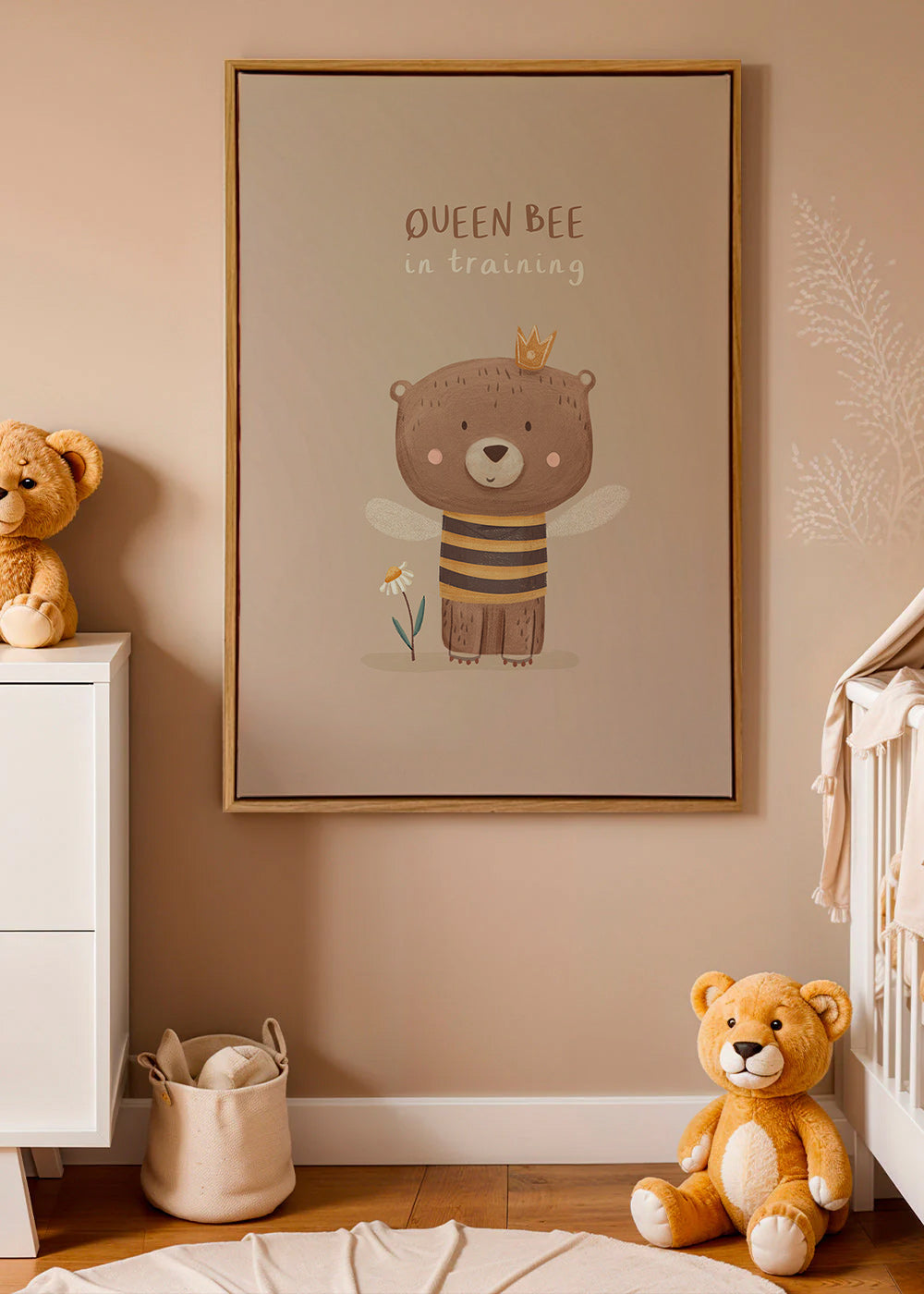 Lâmina infantil urso abelha com coroa