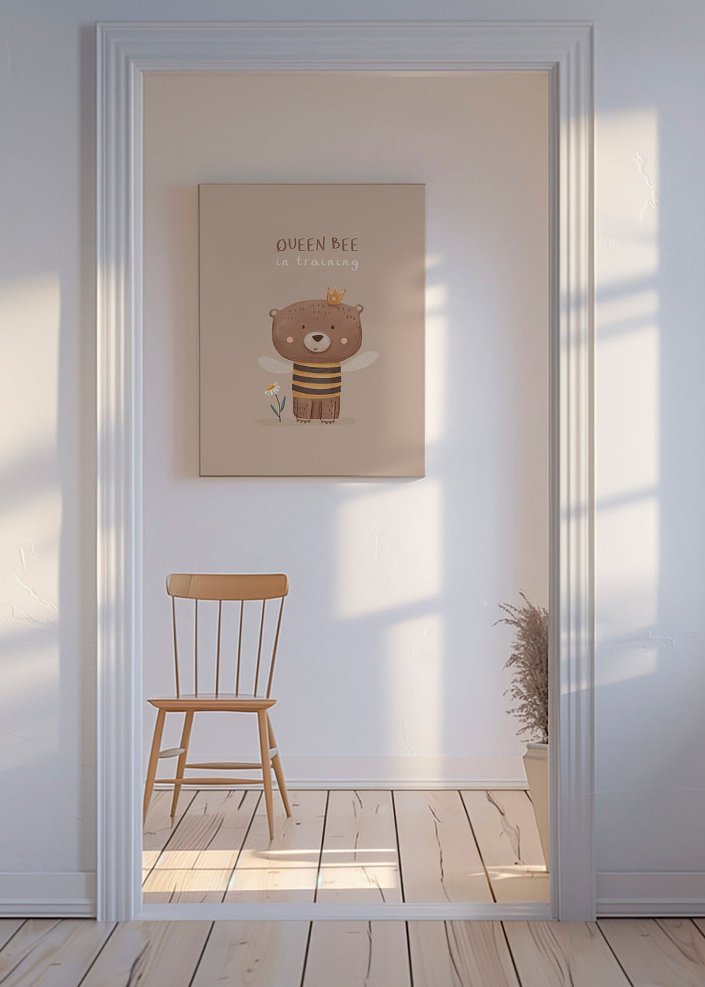 Lâmina infantil urso abelha com coroa