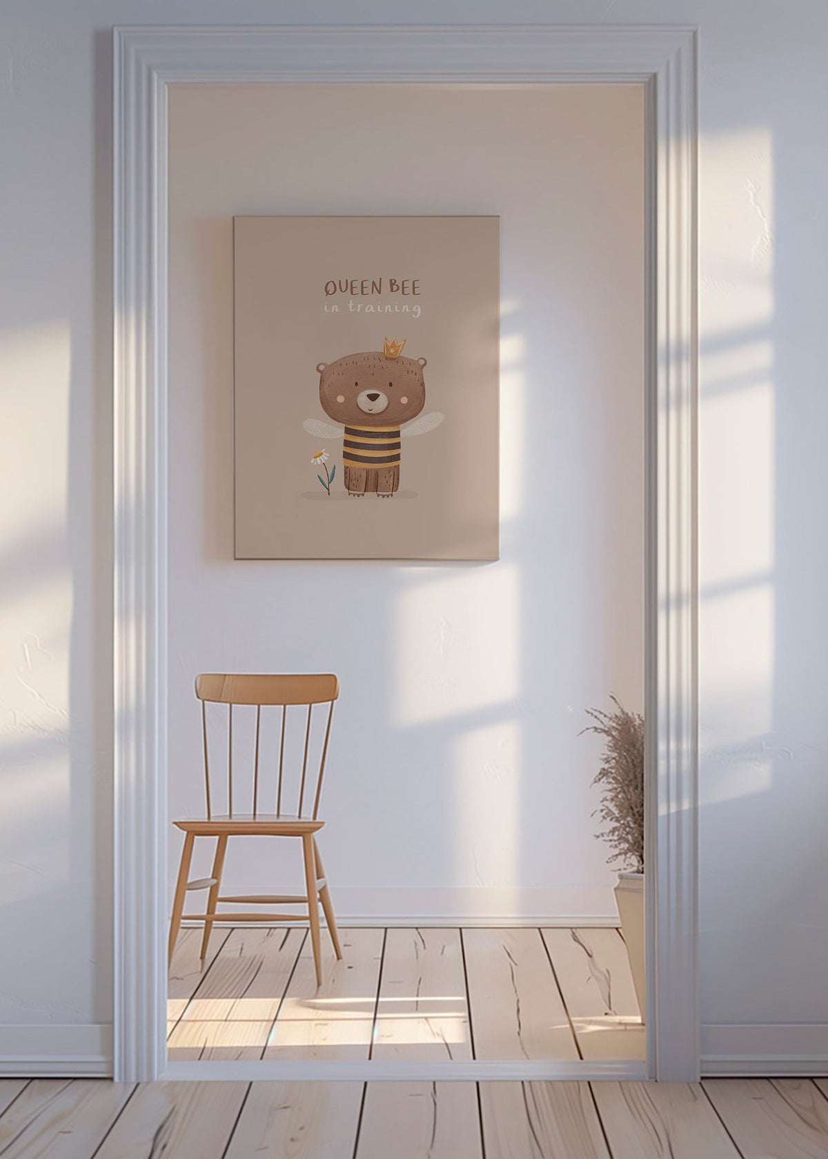 Lâmina infantil urso abelha com coroa