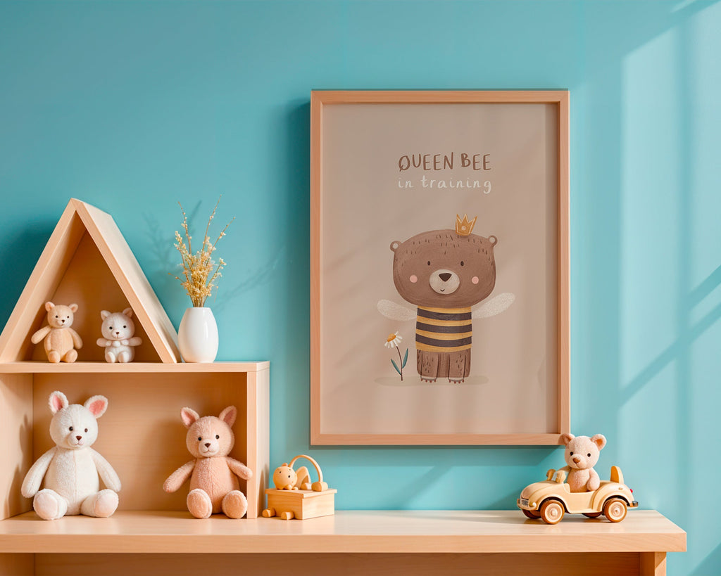Lâmina infantil urso abelha com coroa