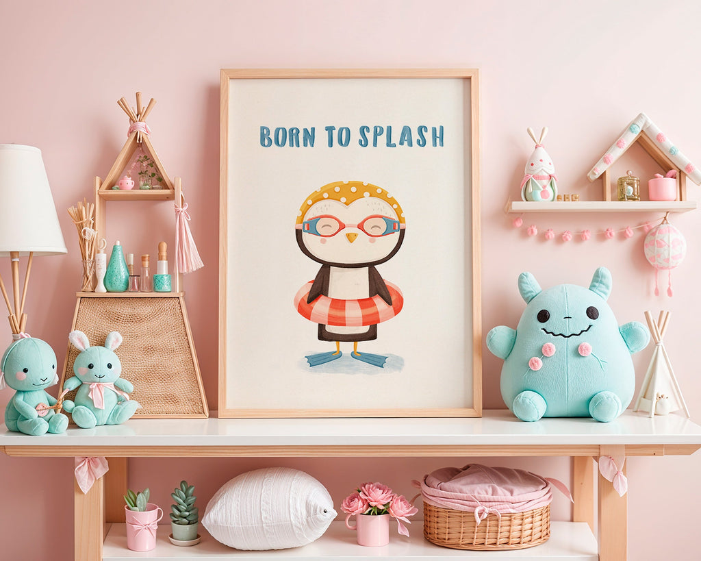 Estampa infantil: pinguim divertido
