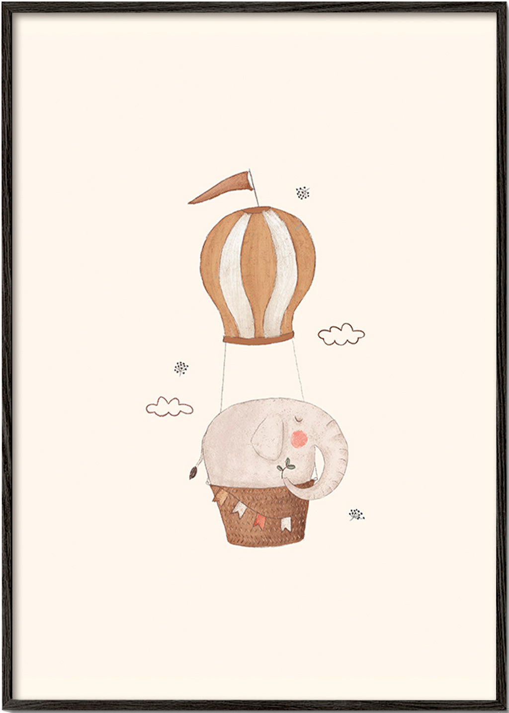 Lâmina infantil elefante no balão