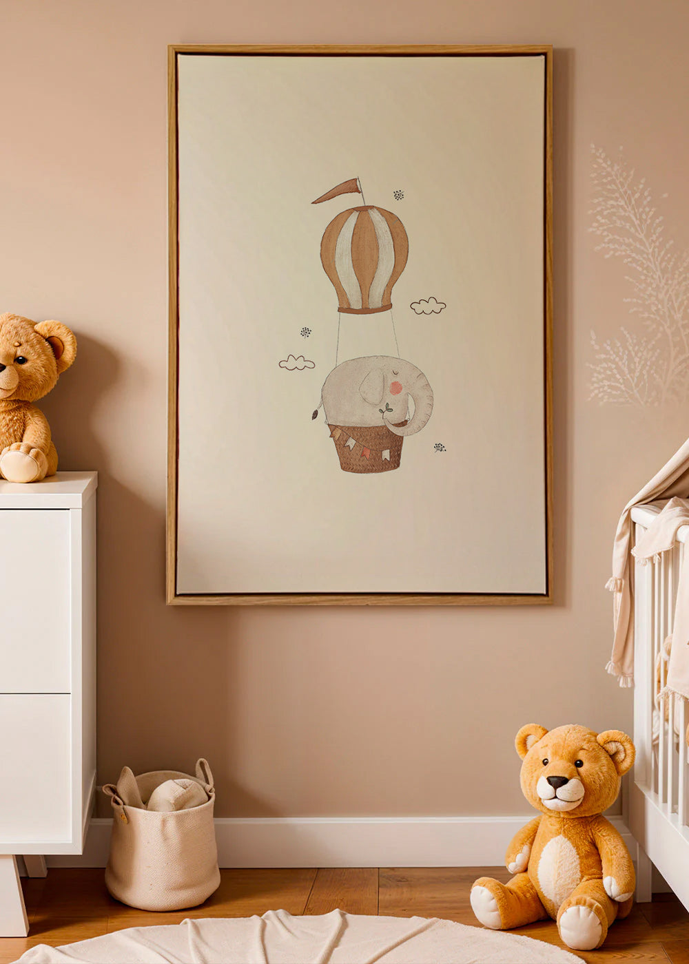 Lâmina infantil elefante no balão