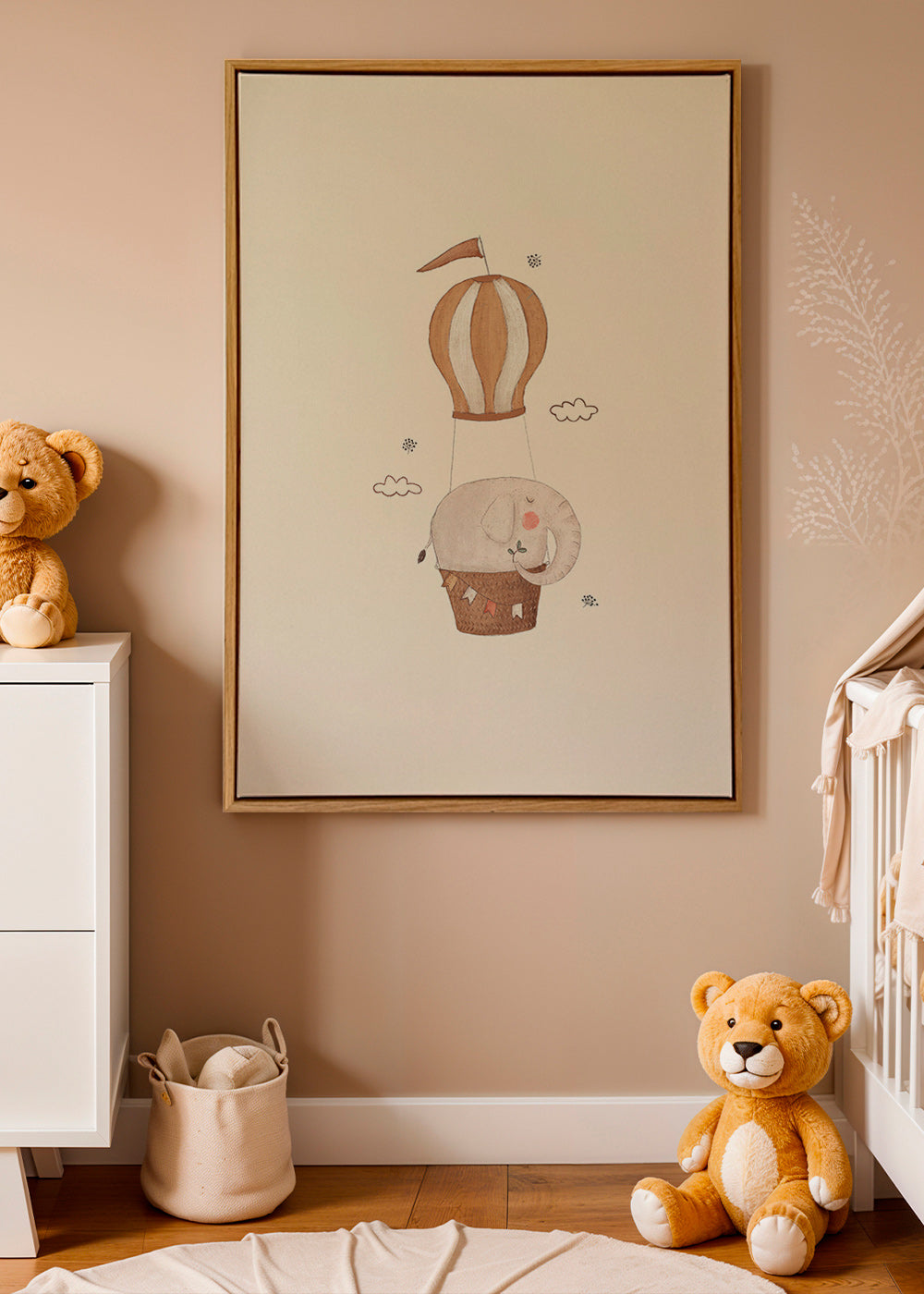 Lâmina infantil elefante no balão