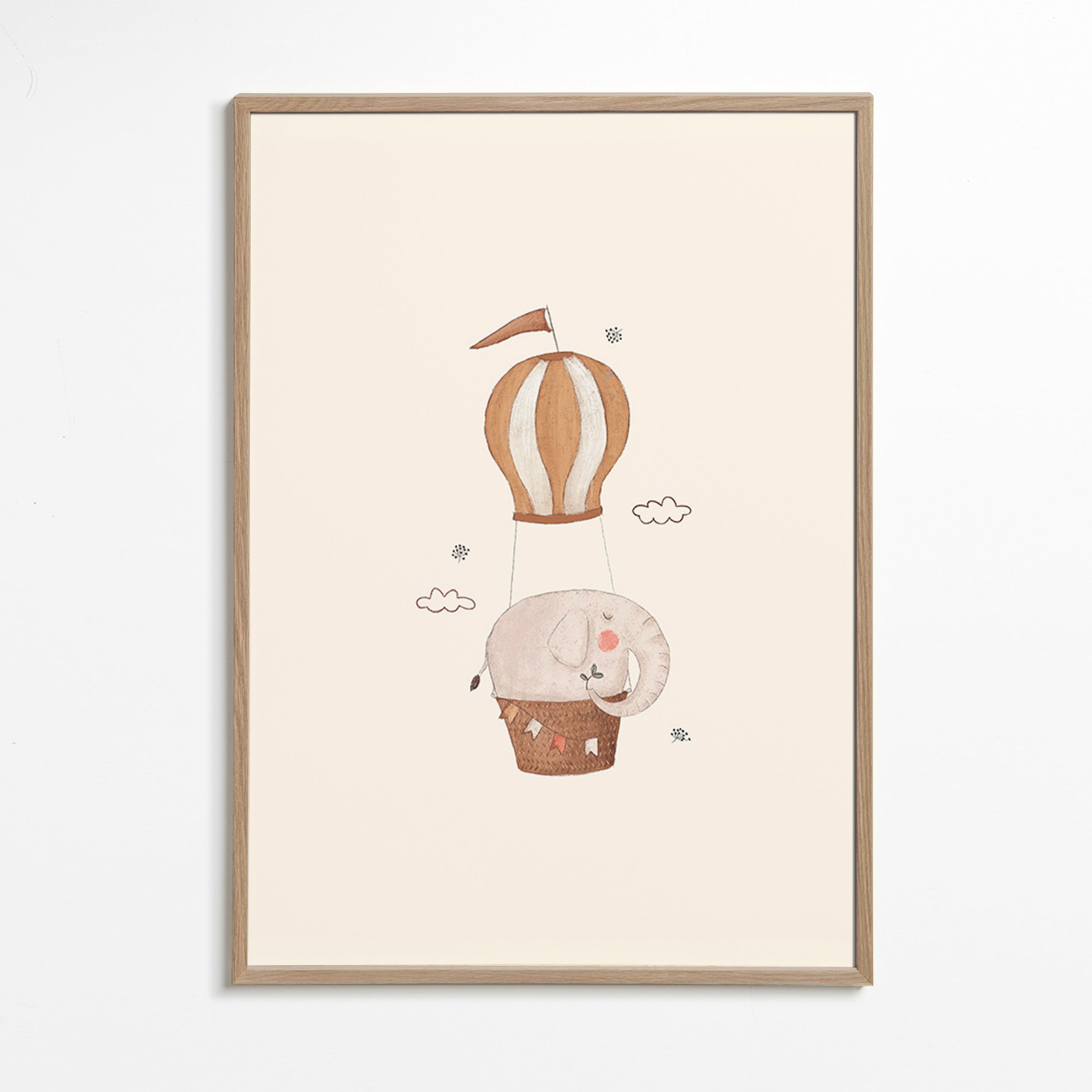 Lâmina infantil elefante no balão