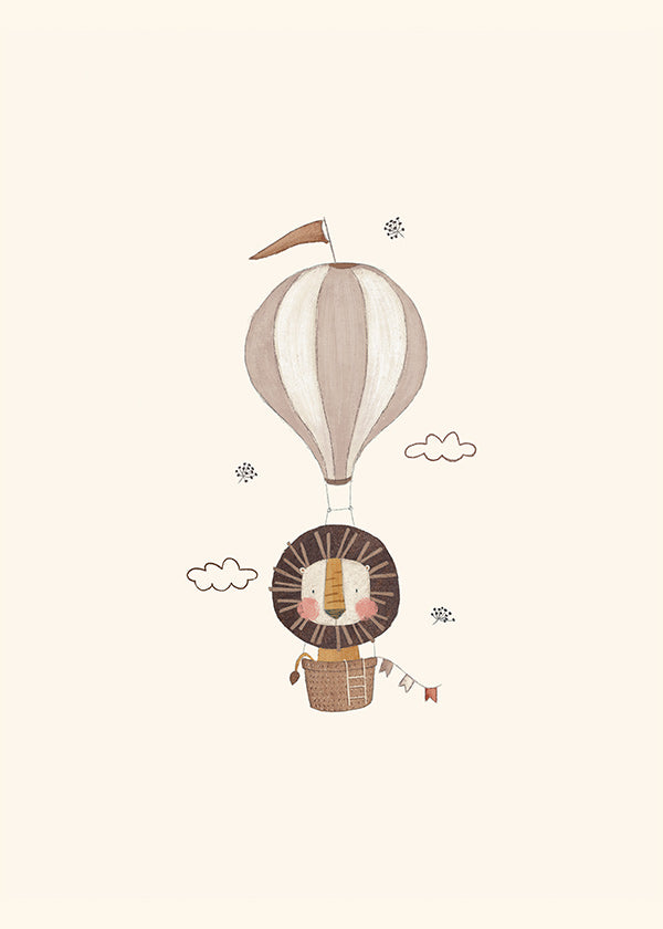 Lâmina infantil: leão no balão