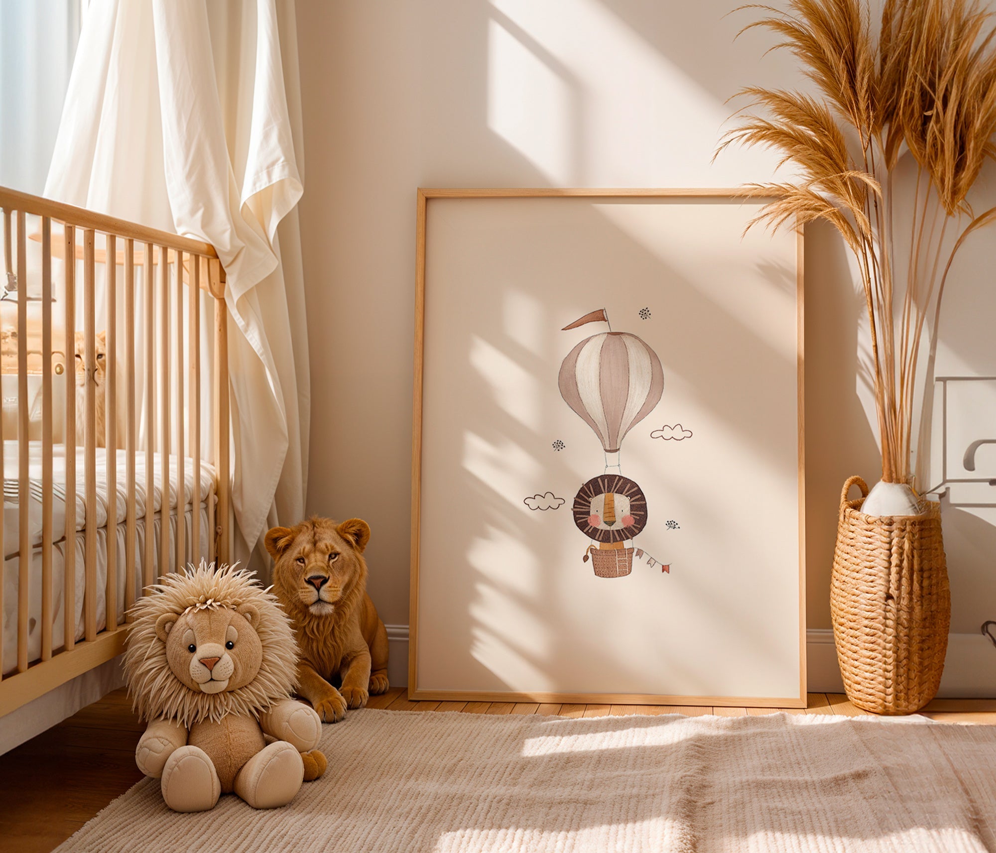 Lâmina infantil: leão no balão