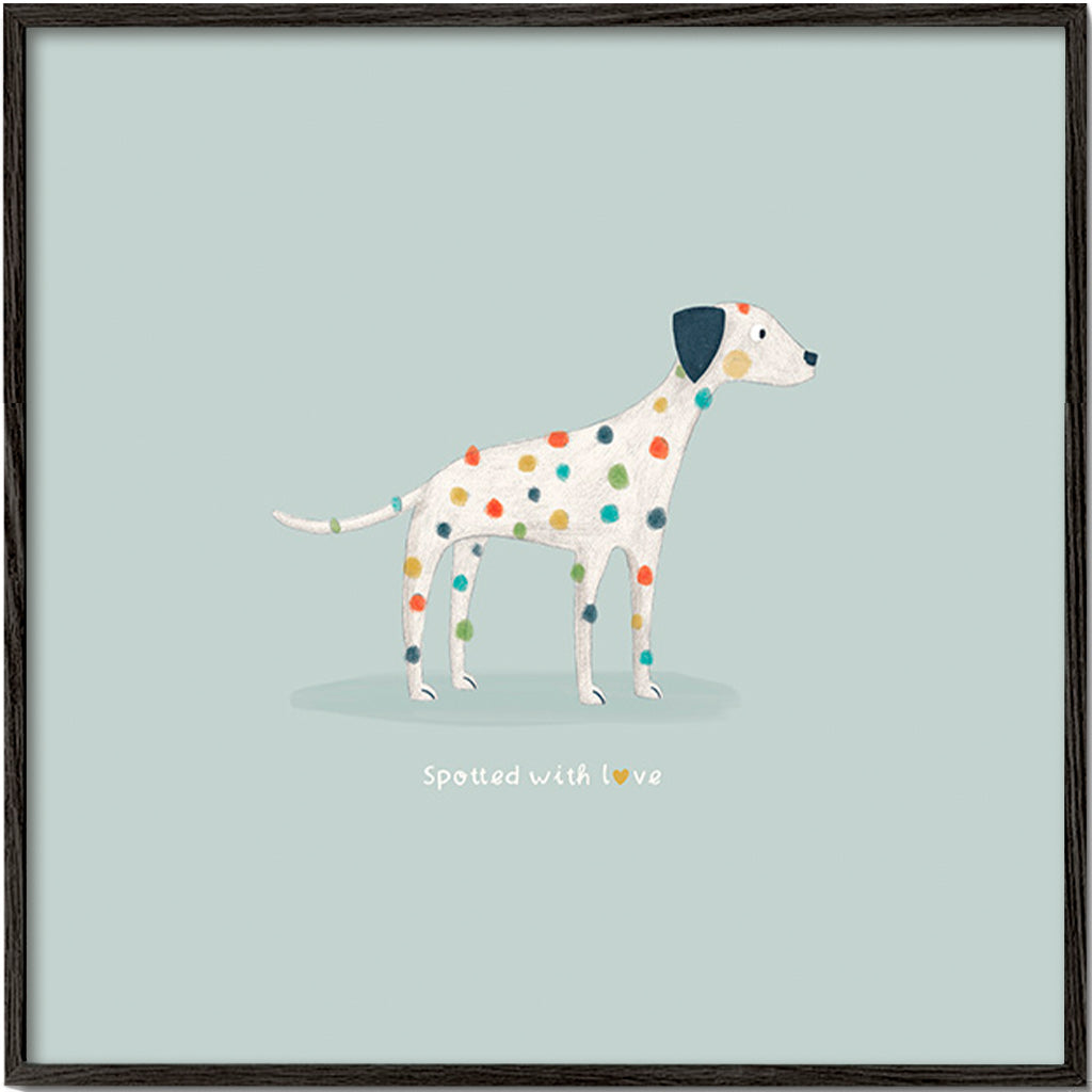 Ilustração dálmata com manchas coloridas