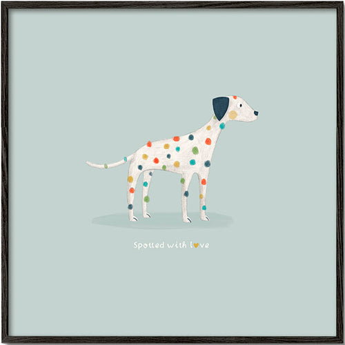 Ilustração dálmata com manchas coloridas