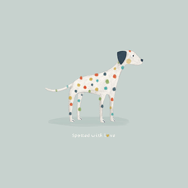 Ilustração dálmata com manchas coloridas