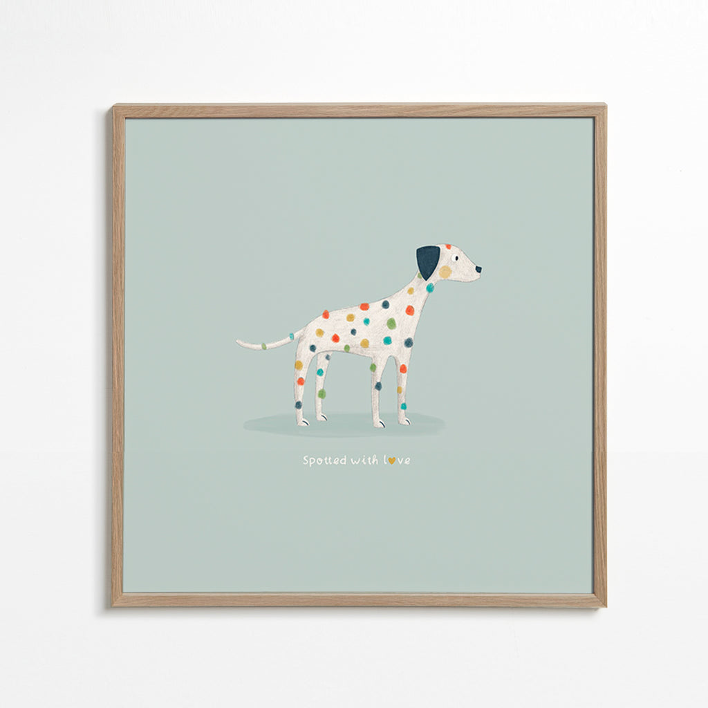 Ilustração dálmata com manchas coloridas