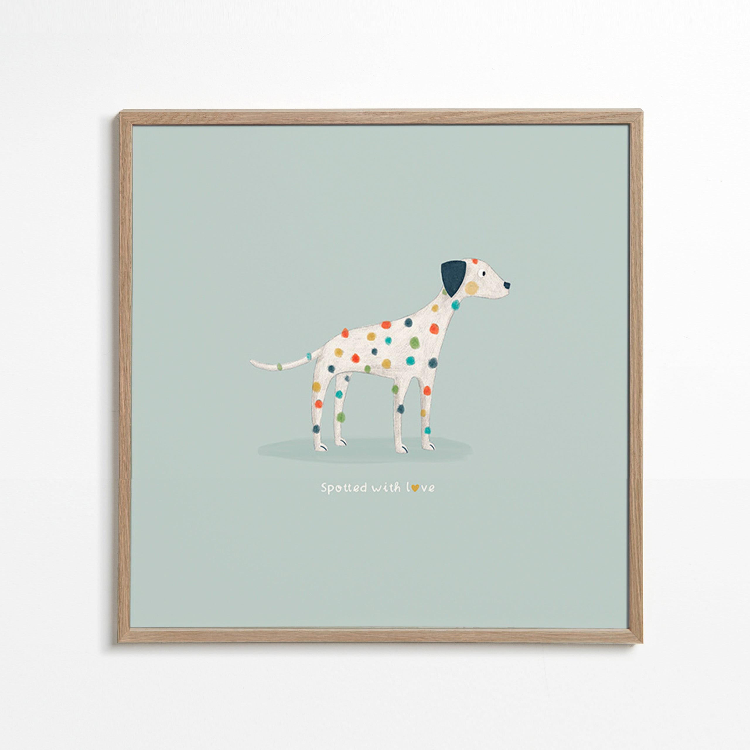Ilustração dálmata com manchas coloridas
